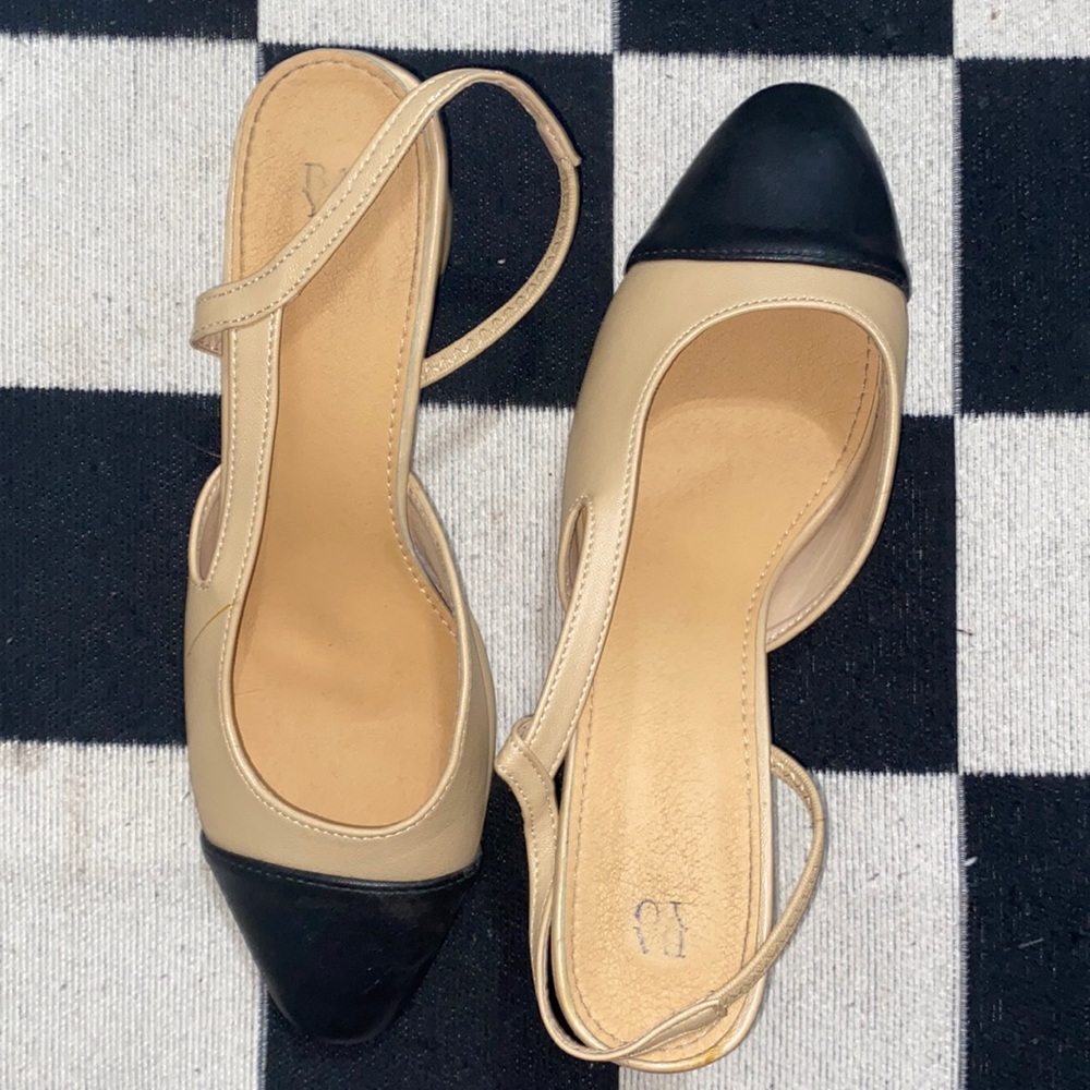 Blackstrap Nude & Black Vintage Heels - Women’s 8